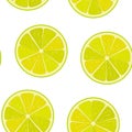 Seamless lime or lemon vector pattern. Minimalistic food background. Vitamins repeatable texture. Royalty Free Stock Photo