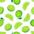 Seamless lime pattern isolated on white background Royalty Free Stock Photo