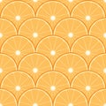 Circular orange fruit seamless tile pattern