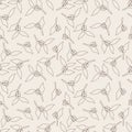 seamless line coffee leaf and bean pattern for background Royalty Free Stock Photo