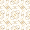 Seamless linear golden flower pattern