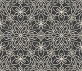 Seamless linear minimalistic flower pattern