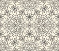 Seamless linear minimalistic flower pattern