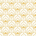 Seamless Linear Vector Luxury Background Texture. Repetitive Line Graphic Curly Tile Pattern. Continuous Retro Circular Shapes