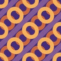 Seamless linked circle wave abstract geometric pattern