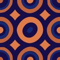 Seamless linked circle wave abstract geometric pattern