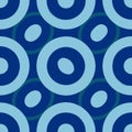Seamless linked circle wave abstract geometric pattern
