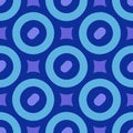 Seamless linked circle wave abstract geometric pattern