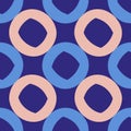 Seamless linked circle wave abstract geometric pattern