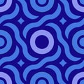 Seamless linked circle wave abstract geometric pattern