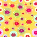 Seamless lips with chewing gum Royalty Free Stock Photo