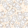 Seamless little cat pattern.