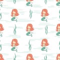 Seamless little Mermaids pattern