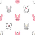Seamless little princess bunny pattern.