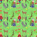 Seamless little red hood pattern