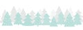 Seamless long banner with Christmas trees. Forest background. Scandinavian vector illustration