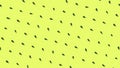 Seamless loop animation. Animation. Abstract colorful pattern of small green leaves rotating and moving up on the yellow