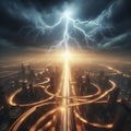 Seamless Loop A close up shot of a lightning bolt taken with a s