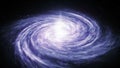 Seamless loop of spiral Milky Way galaxy rotation filled with stars and nebulae