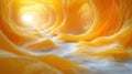 Yellow Rotating Abstract Shape in Seamless Looping 3D Animation