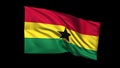 Seamless looping Ghana flag waving in the wind,Alp