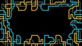 Seamless Looping Tech Circuit Maze Background with Copy Space.