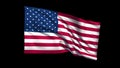 Seamless looping USA flag waving in the wind,Alph