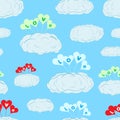 Seamless love clouds Royalty Free Stock Photo
