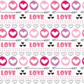 Seamless love heart pattern vector illustration Royalty Free Stock Photo