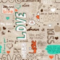 Seamless love letter pattern