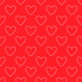 Seamless lovely pattern with hand drawn line art hearts