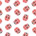 Seamless lucha libre watercolor pattern