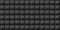 Seamless luxury black leather padded upholstery background texture