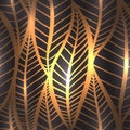 Seamless luxury texture with stylized golden leaves.