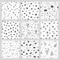 Seamless magic patterns set