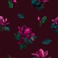 Seamless magnolia pattern design.