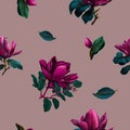 Seamless magnolia pattern design.