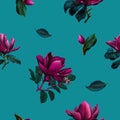 Seamless magnolia pattern design.