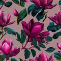 Seamless magnolia pattern design.