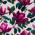 Seamless magnolia pattern design.