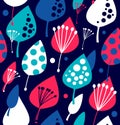 Seamless mail pattern. Cute doodle background with letters, camera, fruits, and other beauty elements/