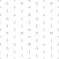 Seamless make up icons pattern on white background