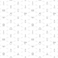 Seamless make up icons pattern on white background