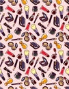 Seamless makeup pattern Royalty Free Stock Photo