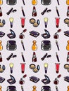 Seamless makeup pattern Royalty Free Stock Photo