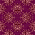 Seamless Mandala Pattern over purple Royalty Free Stock Photo
