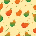 Seamless Pattern With Mango Vector