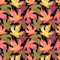 Seamless maple leaf pattern.Image for wallpaper,packaging,paper.Seasonal holidays design.Thanksgiving,Halloween Royalty Free Stock Photo