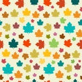 Seamless Maple Retro Vector Background.