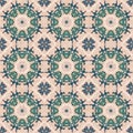 Coastal coral reef geometric quilt style linen pattern. Seamless marine fabric effect background for nautical home decor